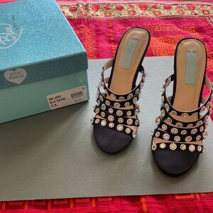Betsey Johnson Blue Jovi Embellished Heeled Mule Sandal Size 7.5